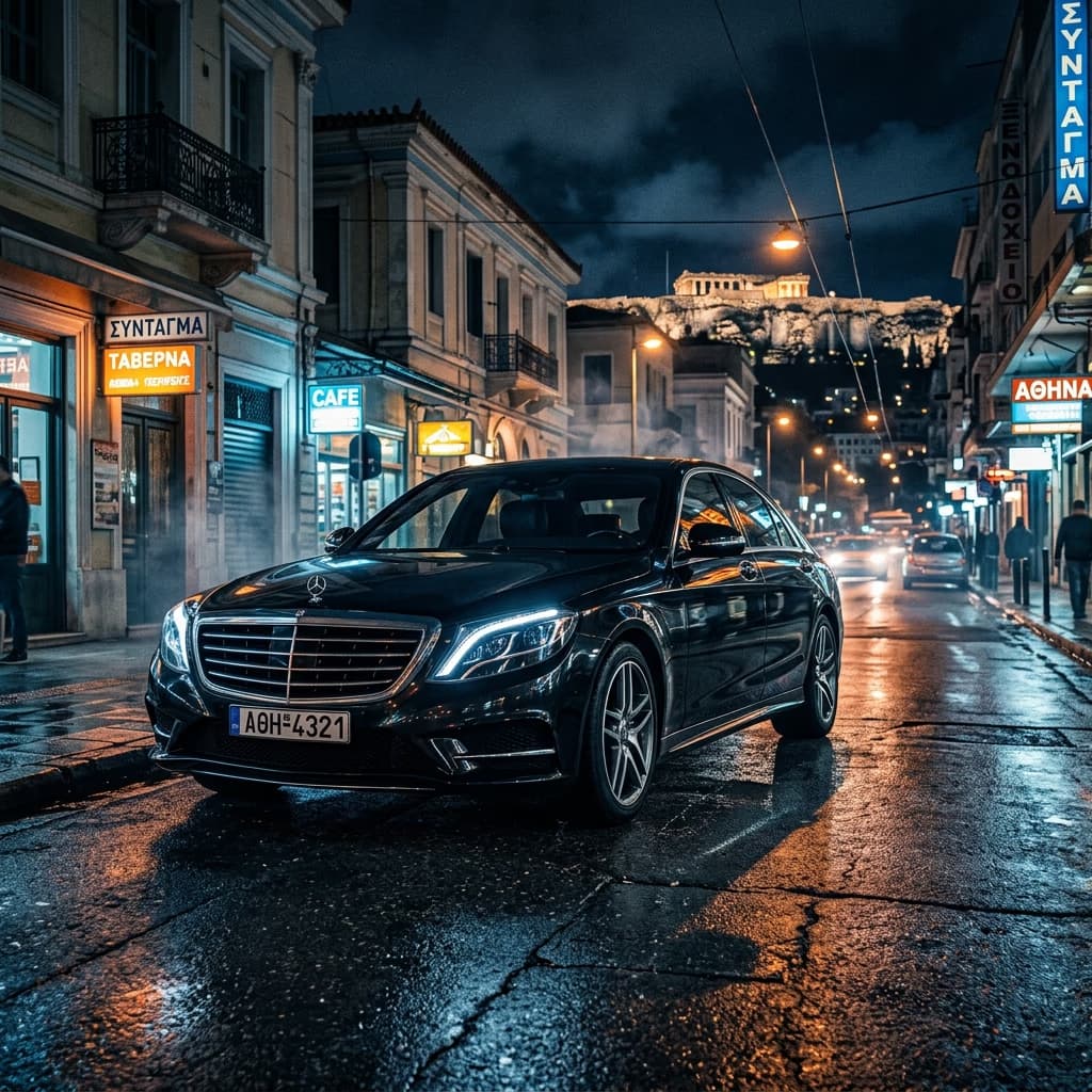Mercedes S-Class luxury sedan — executive transfer Greece